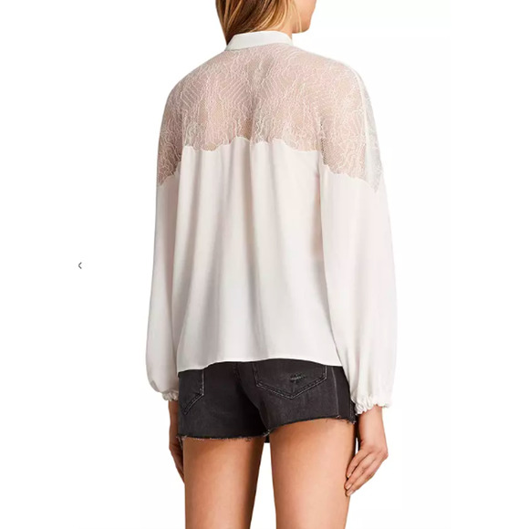 ALLSAINTS | Laya Lace Shirt in Chalk White Large - Picture 2 of 8